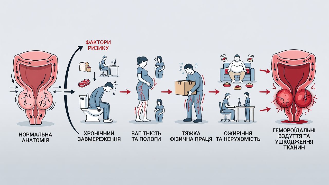 Чому виникає геморой: причини та фактори ризику